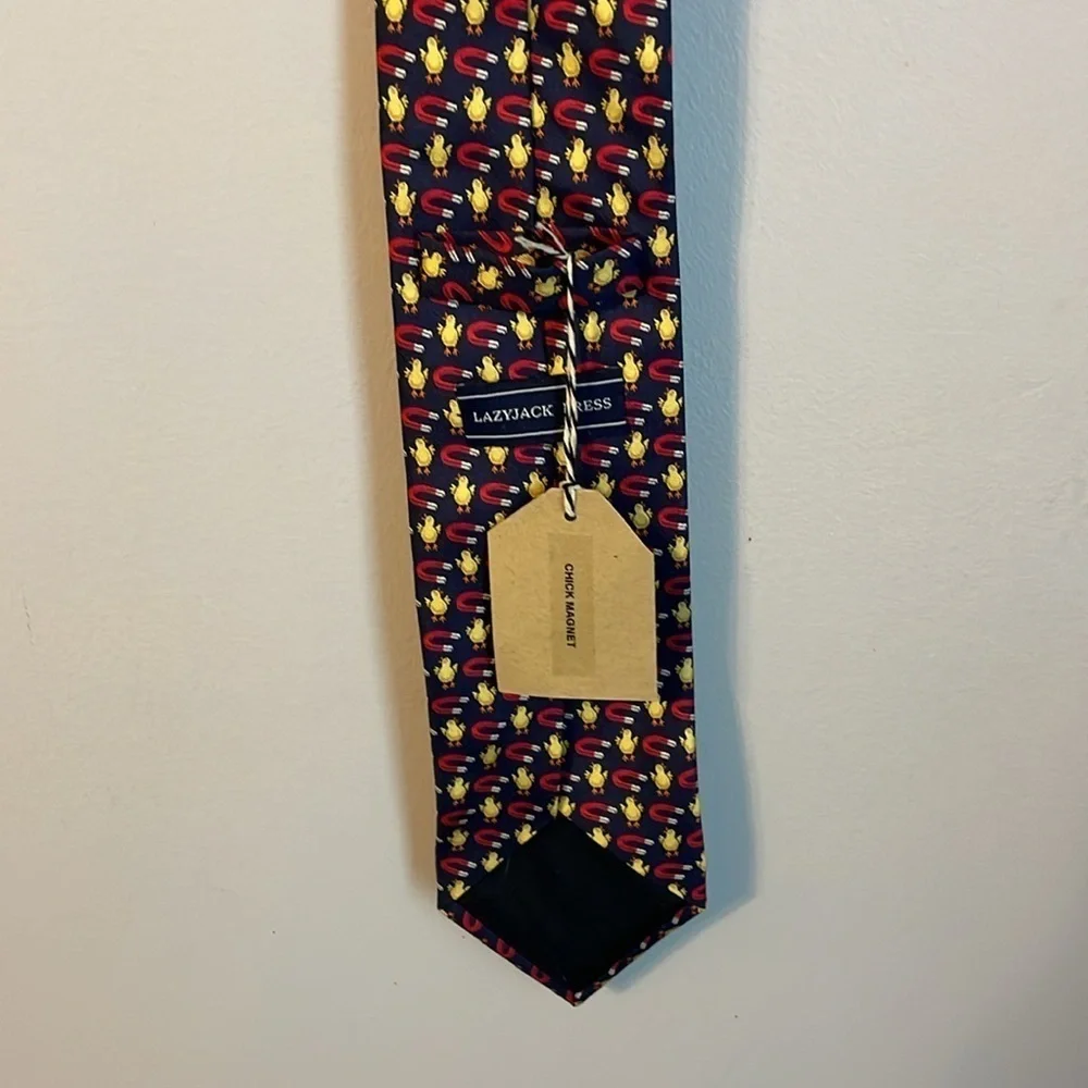 LazyJack Press Chick Magnet Silk Necktie Tie OS